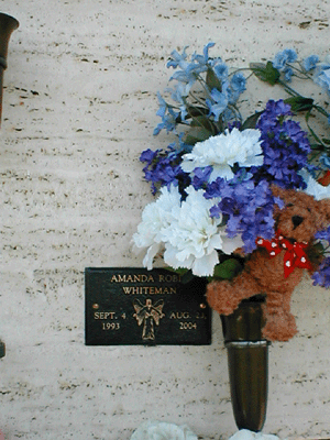 Amanda's Flowers & Crypt Marker. Aug. 23, 2005