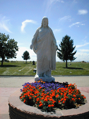 Statue of Jesus at East Lawn Cemetary